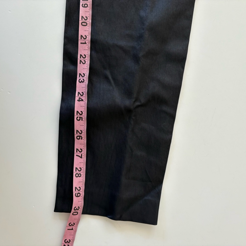 J. Crew Collection || Genuine Leather Pull On Skinny Pants Leggings Navy Blue 12 - Picture 8 of 8